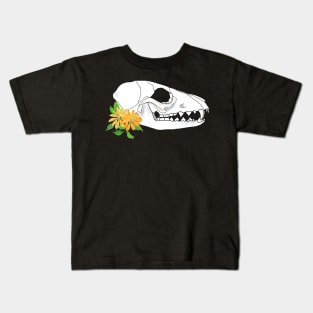 Floral Fox Skull Art Kids T-Shirt